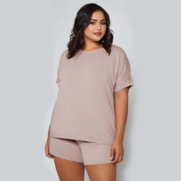 Soft Pajama Set with Pockets Womens Plus Size 3X Blush Color Loungewear - Picture 3 of 9